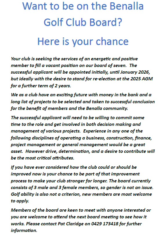Board Member Vacancy